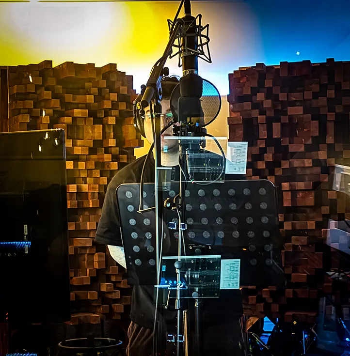 Voice-over session in the booth