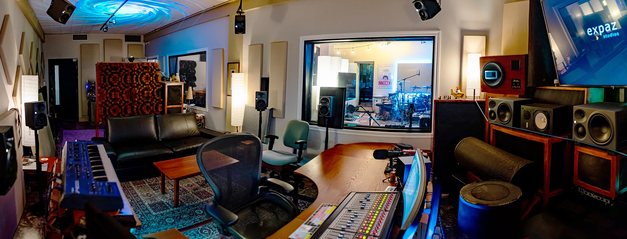 Expaz Studios — control room panoramic